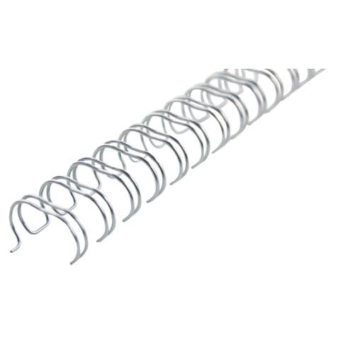 Spitali metalliche a 34 anelli GBC WireBind 8 mm A4 argento - fino a 70 fogli - conf. 100 pezzi - RG810597